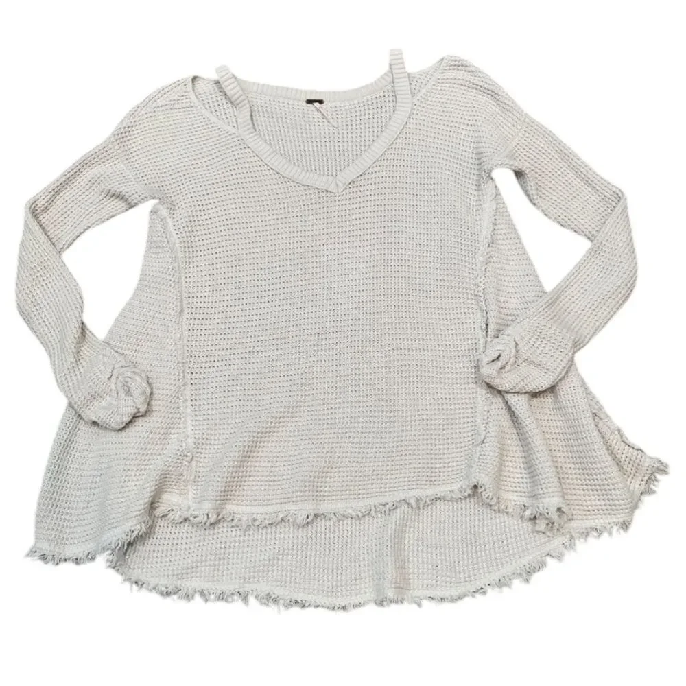 Free People Ivory Moonshine Cold Shoulder Sweater Size M